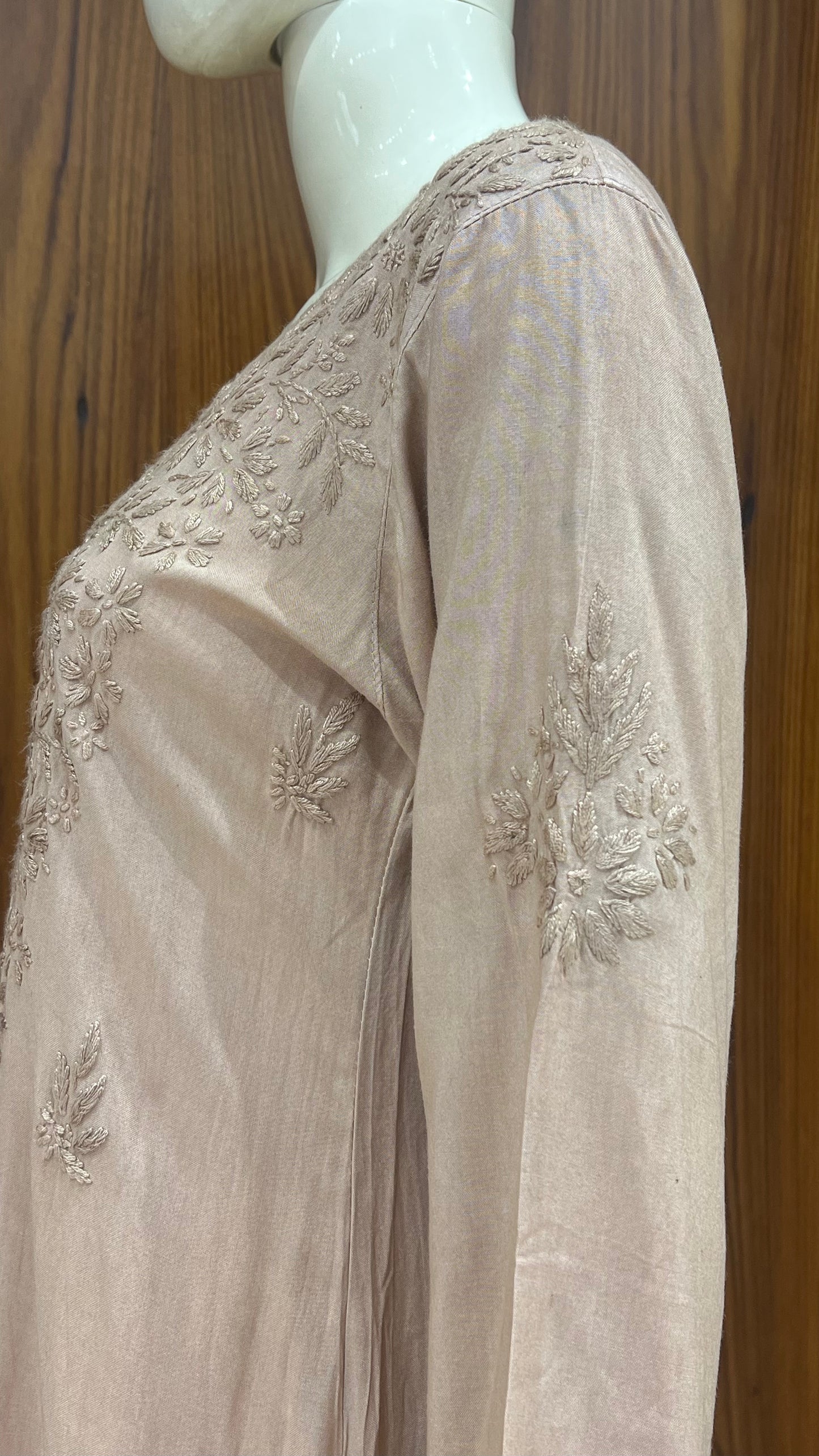 cream beige Floral Embroidered Kurta