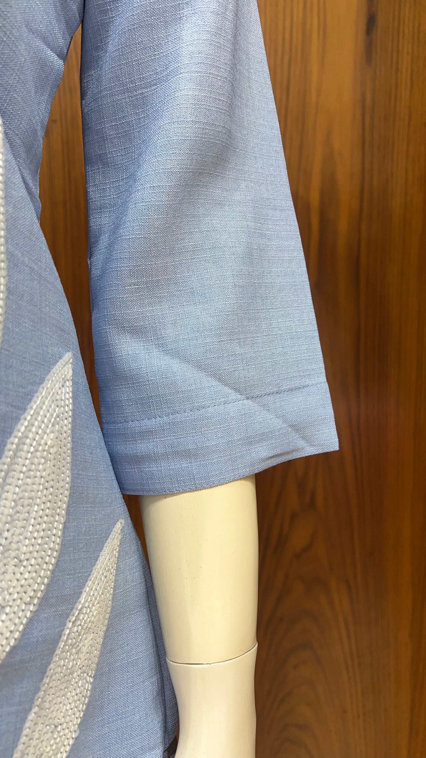 "Azure Fern" - Embroidered Linen Co-ord Set