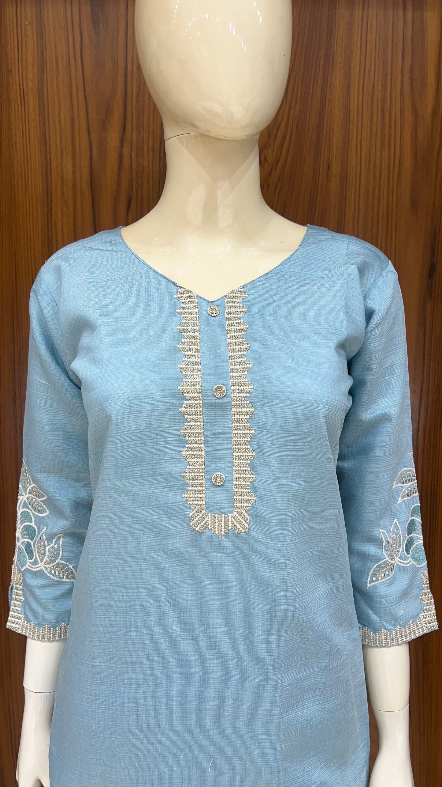 "Serene Sky" - Floral Cutwork Co-ord Set