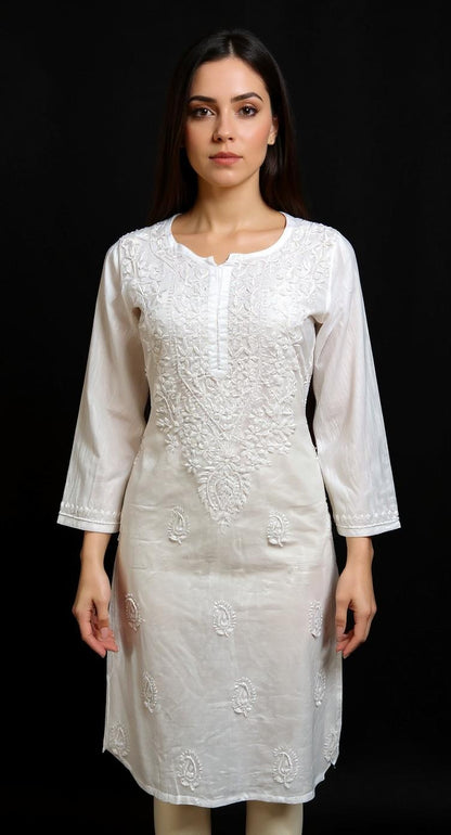 Elegant White Chikankari Kurta