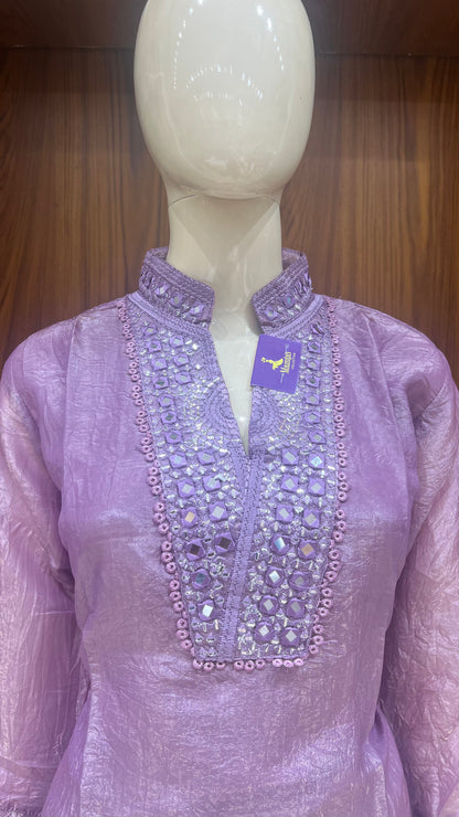 "Royal Mauve" - Embellished Crushed cord Set