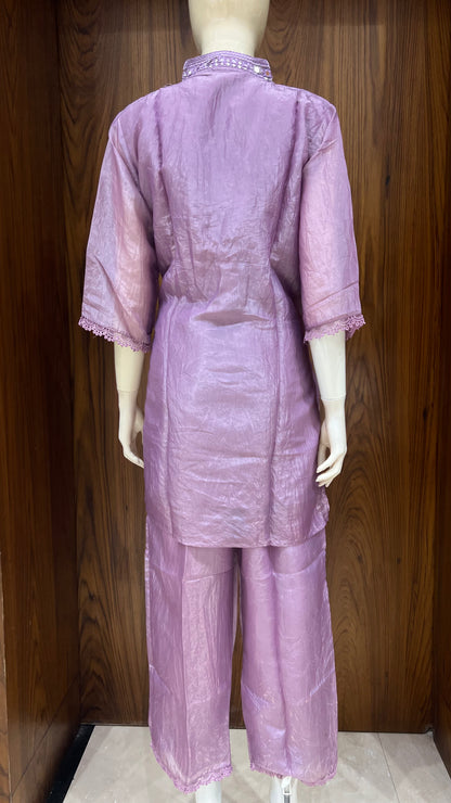 "Royal Mauve" - Embellished Crushed cord Set