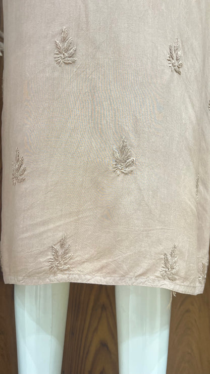 cream beige Floral Embroidered Kurta