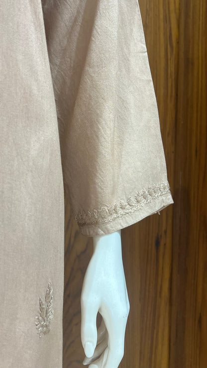 cream beige Floral Embroidered Kurta