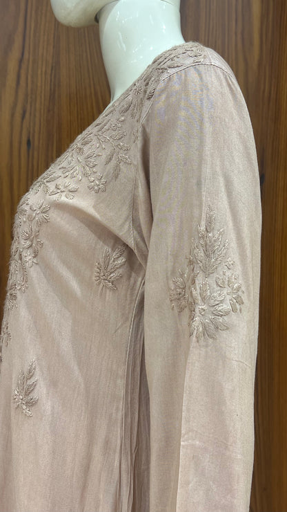 cream beige Floral Embroidered Kurta