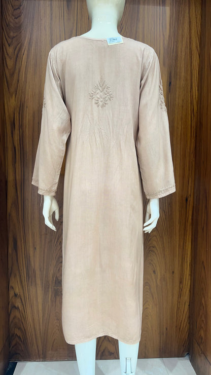 cream beige Floral Embroidered Kurta
