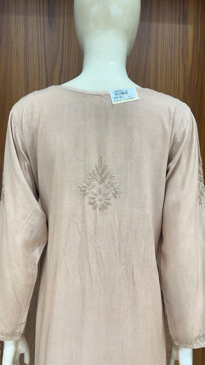 cream beige Floral Embroidered Kurta