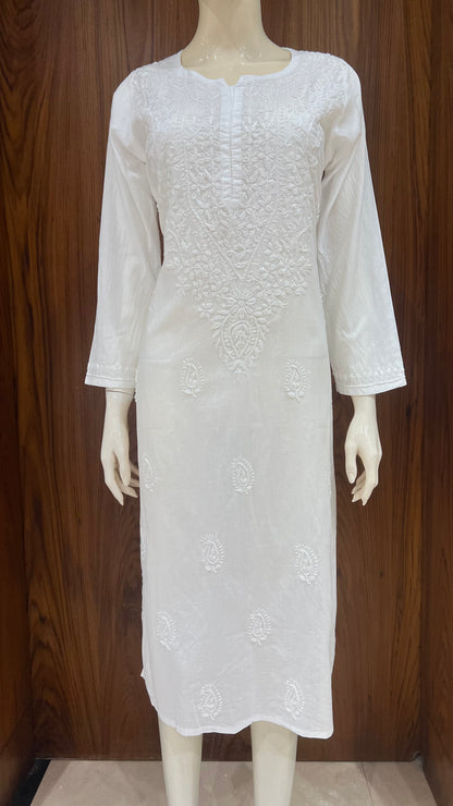 Elegant White Chikankari Kurta
