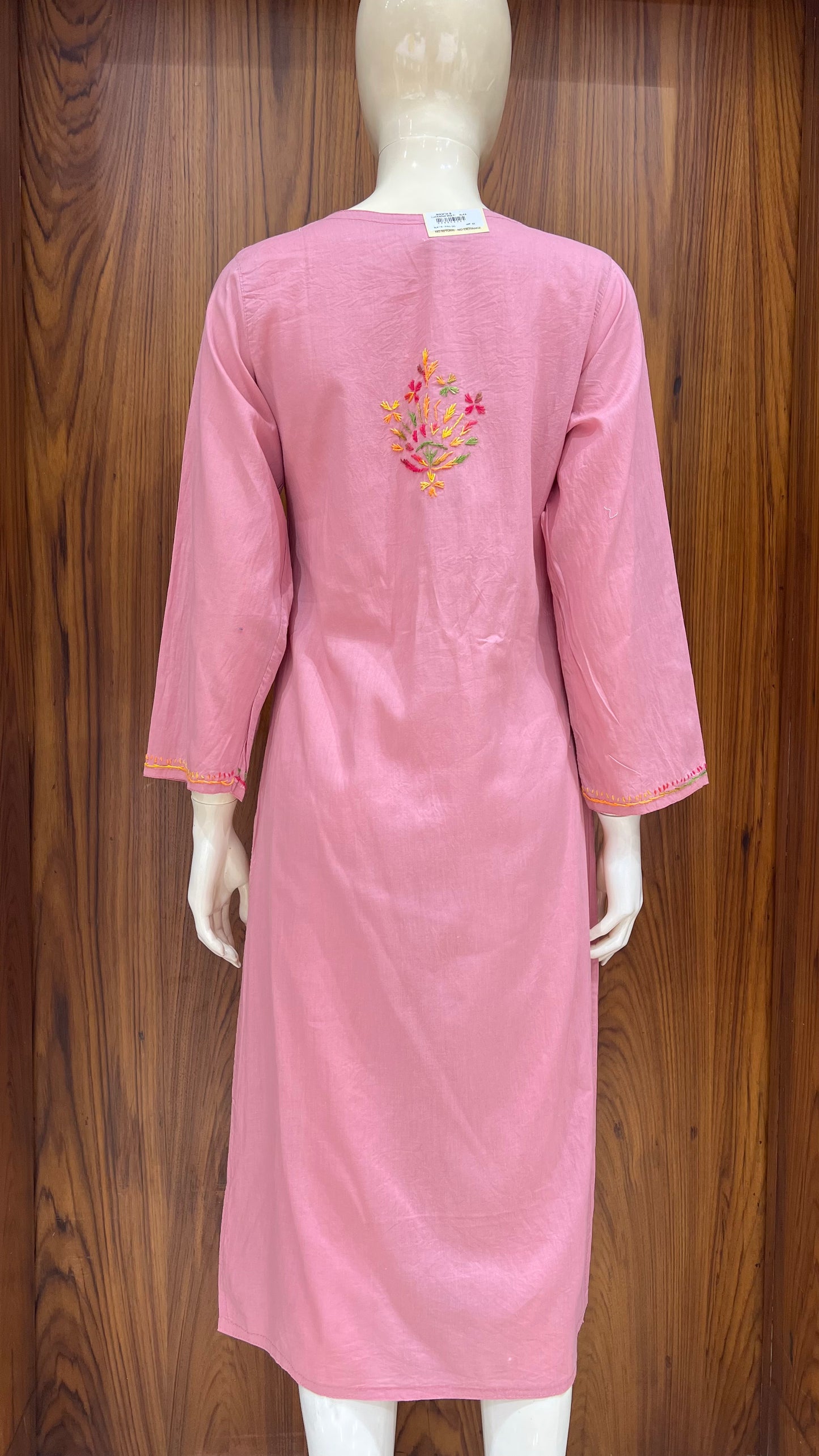 Blush Pink Embroidered Floral Kurta