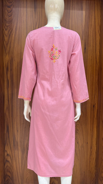 Blush Pink Embroidered Floral Kurta