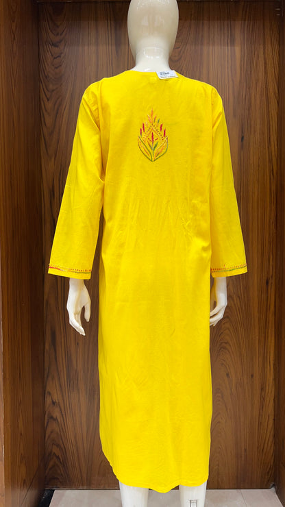Sunshine Yellow Multicolor Embroidered Kurta