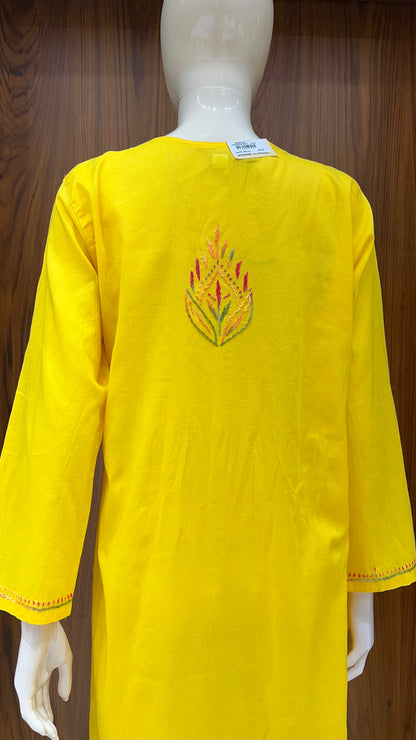 Sunshine Yellow Multicolor Embroidered Kurta