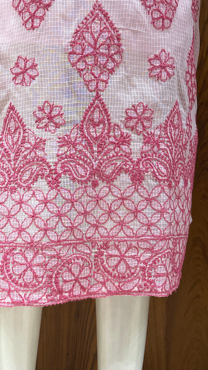 "Gulabi Paisley" - Rani Pink Embroidered Kota Kurti