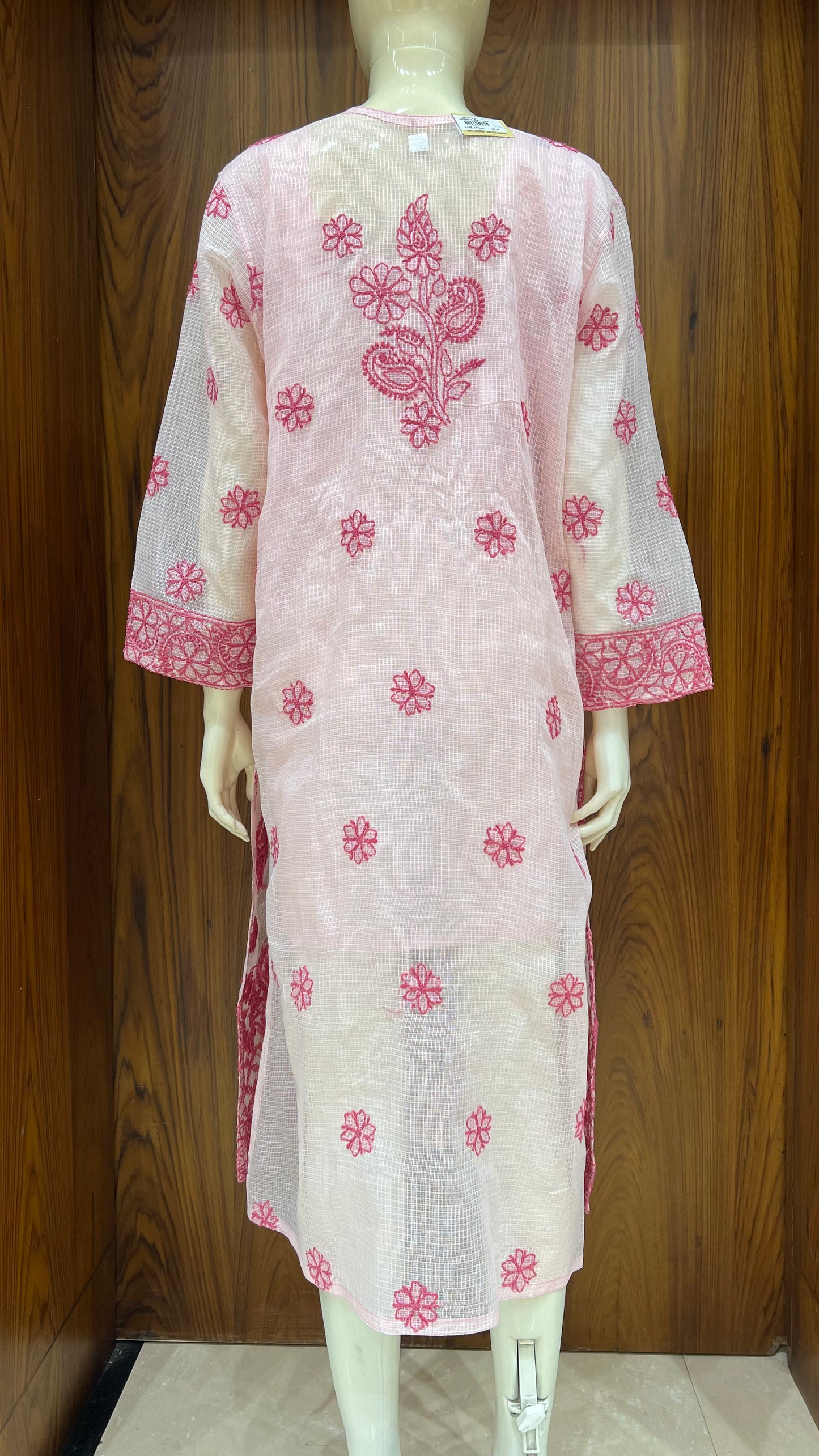 "Gulabi Paisley" - Rani Pink Embroidered Kota Kurti