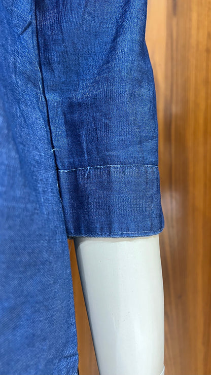 "Denim Dandelion" - Embroidered Denim Peplum Co-ord Set