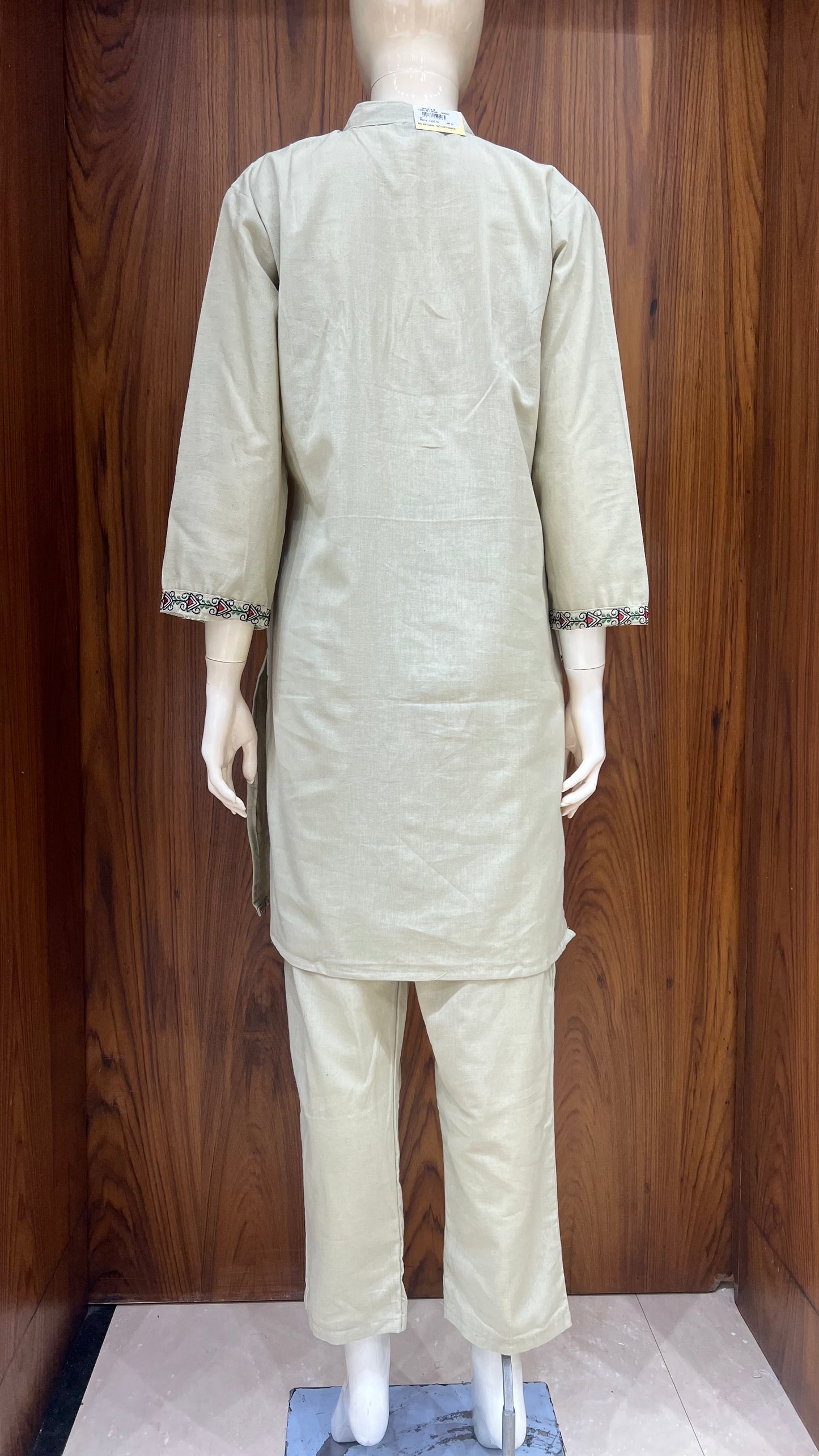 "Tribal Lore" - Folk Art Embroidered Khadi Cord Set