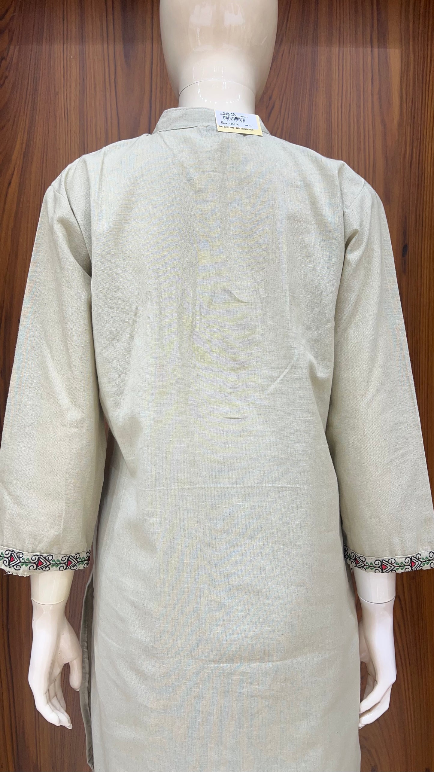 "Tribal Lore" - Folk Art Embroidered Khadi Cord Set