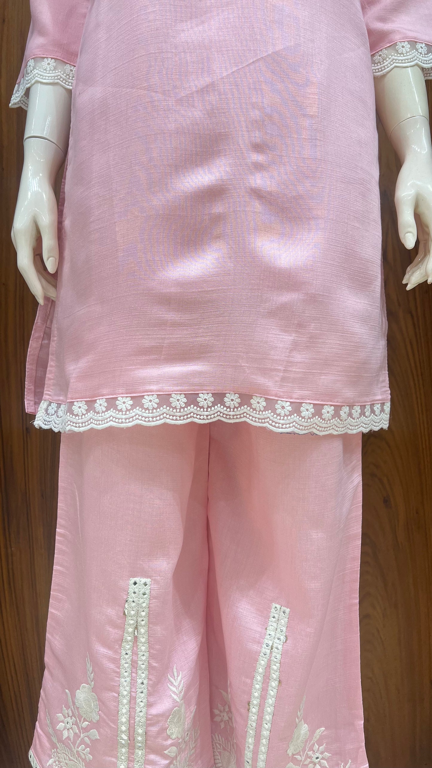 "Rose Petal" - Elegant Pink Embroidered Cord Set