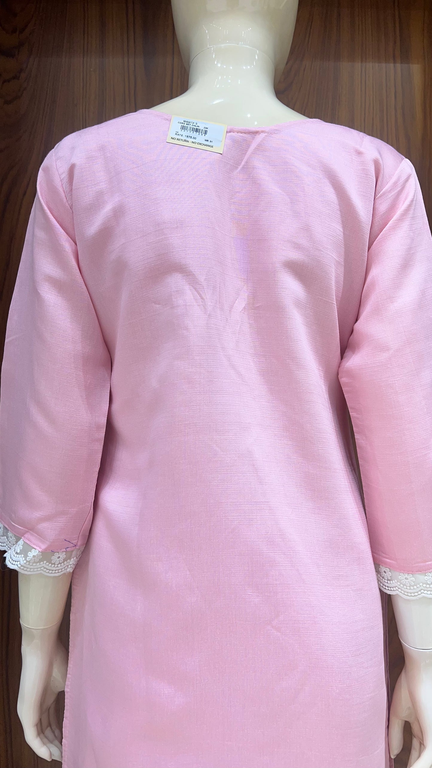 "Rose Petal" - Elegant Pink Embroidered Cord Set