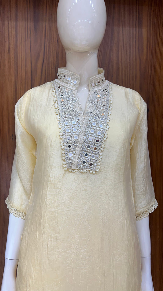 "Champagne Sparkle" - Embellished Tissue Cord Set