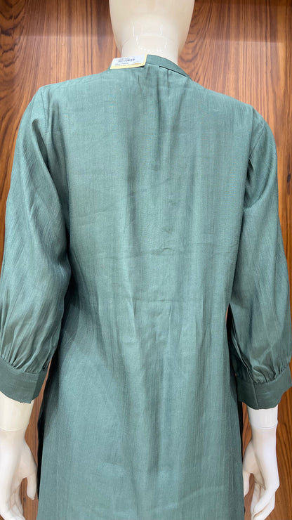 "Urban Bloom" - Teal Green Applique & Beaded Co-ord Set