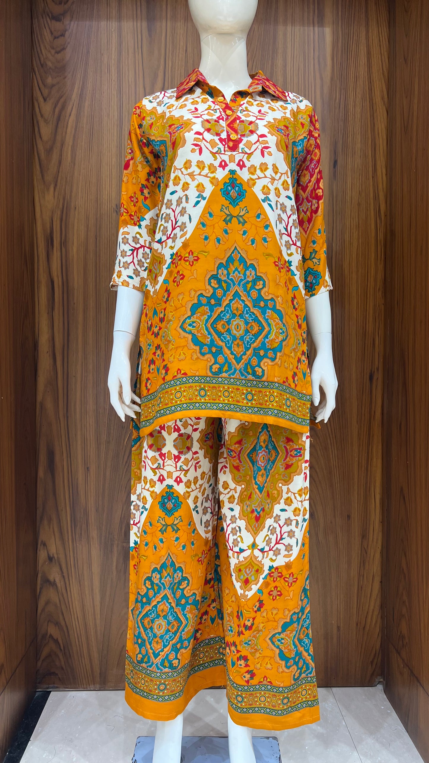 "Marigold Medallion" - Traditional Printed Cord Set