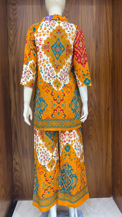 "Marigold Medallion" - Traditional Printed Cord Set