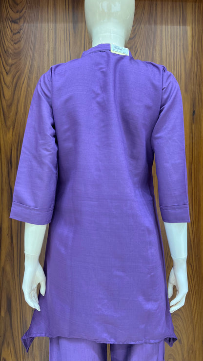 "Violet Vine" - Asymmetrical Embroidered Co-ord Set