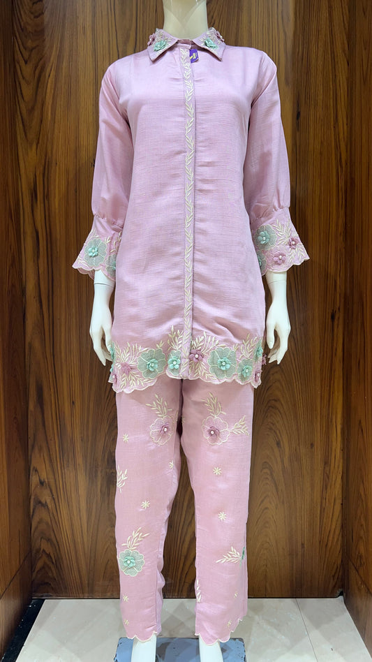 "Enchanted Garden" - 3D Floral Applique Co-ord Set