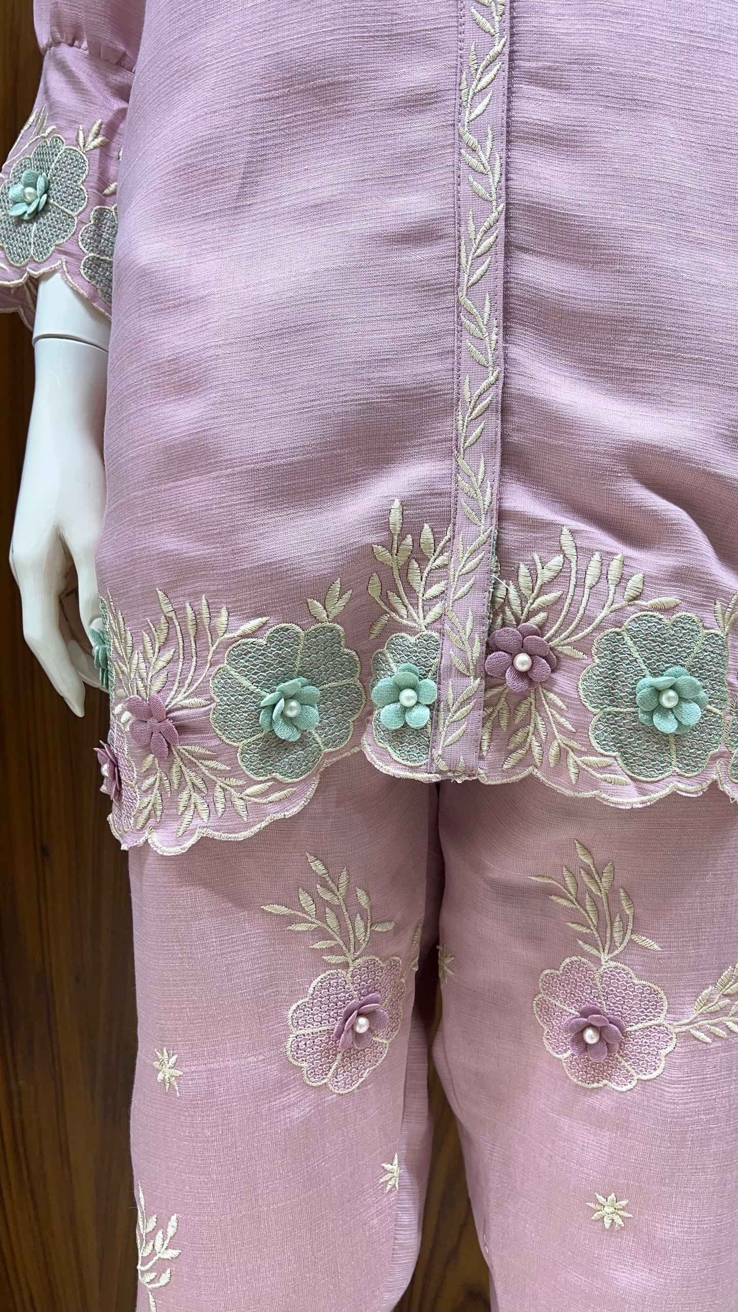 "Enchanted Garden" - 3D Floral Applique Co-ord Set