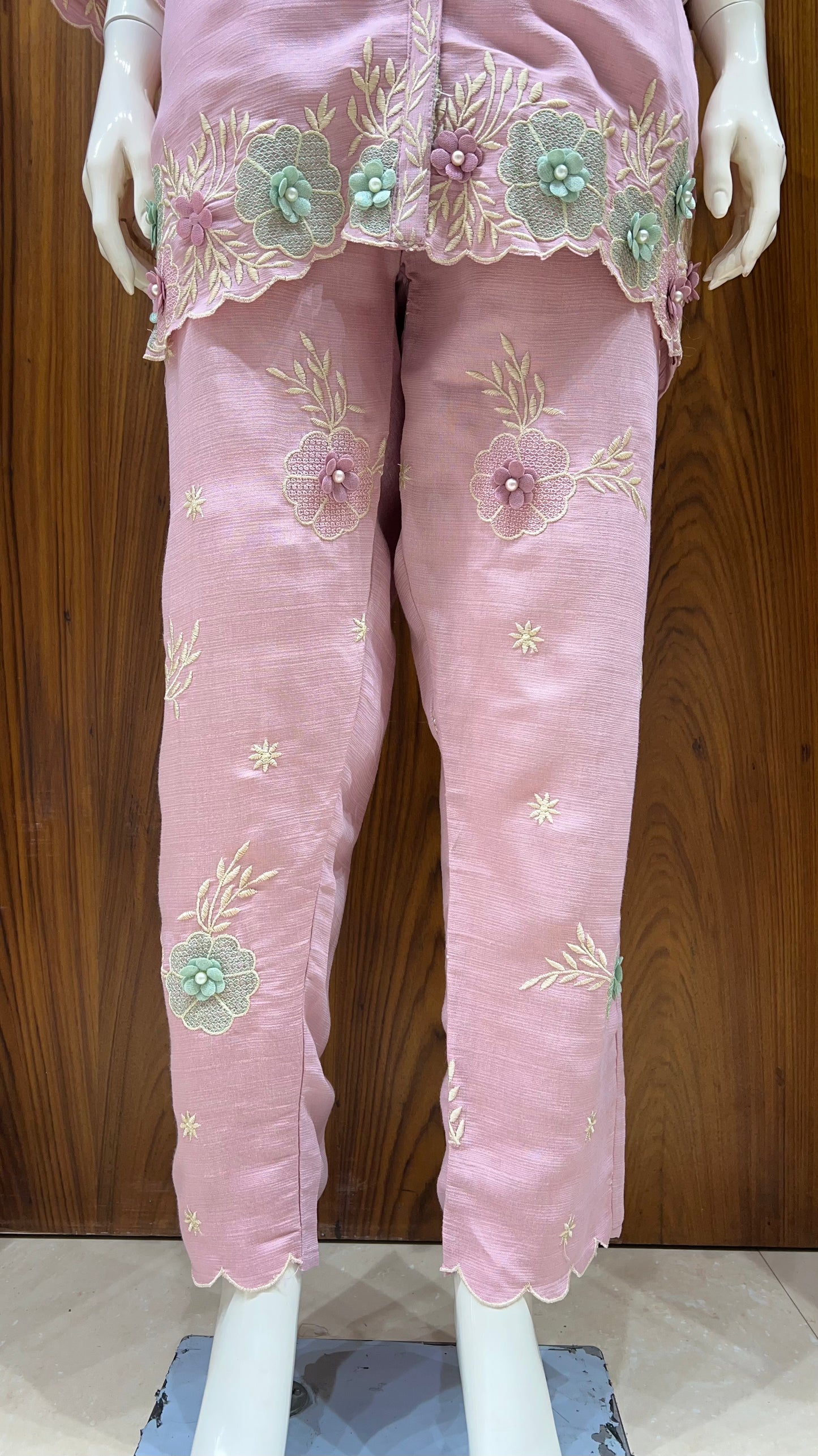 "Enchanted Garden" - 3D Floral Applique Co-ord Set