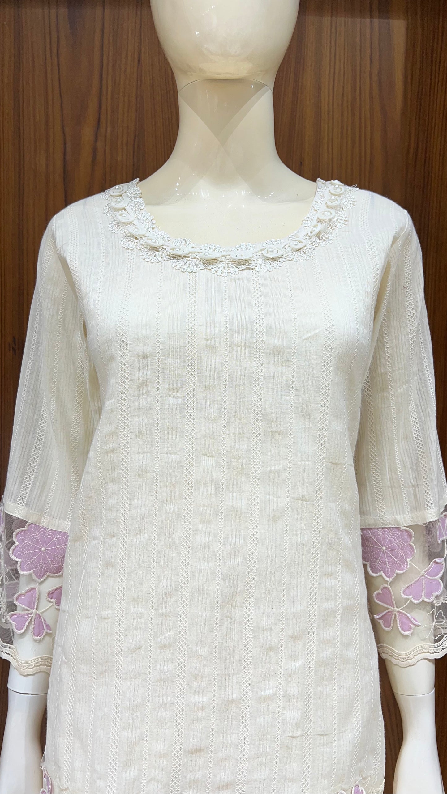"Lilac Bloom" - Organza Floral Applique Cord Set