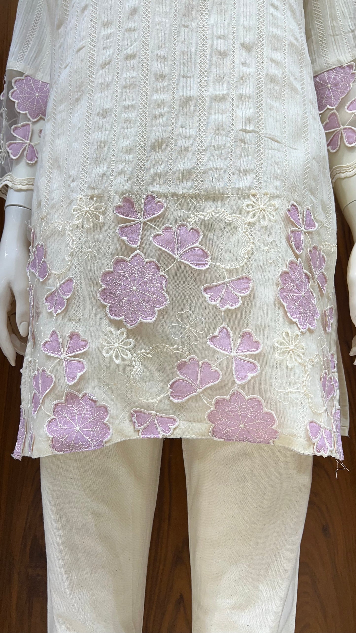 "Lilac Bloom" - Organza Floral Applique Cord Set