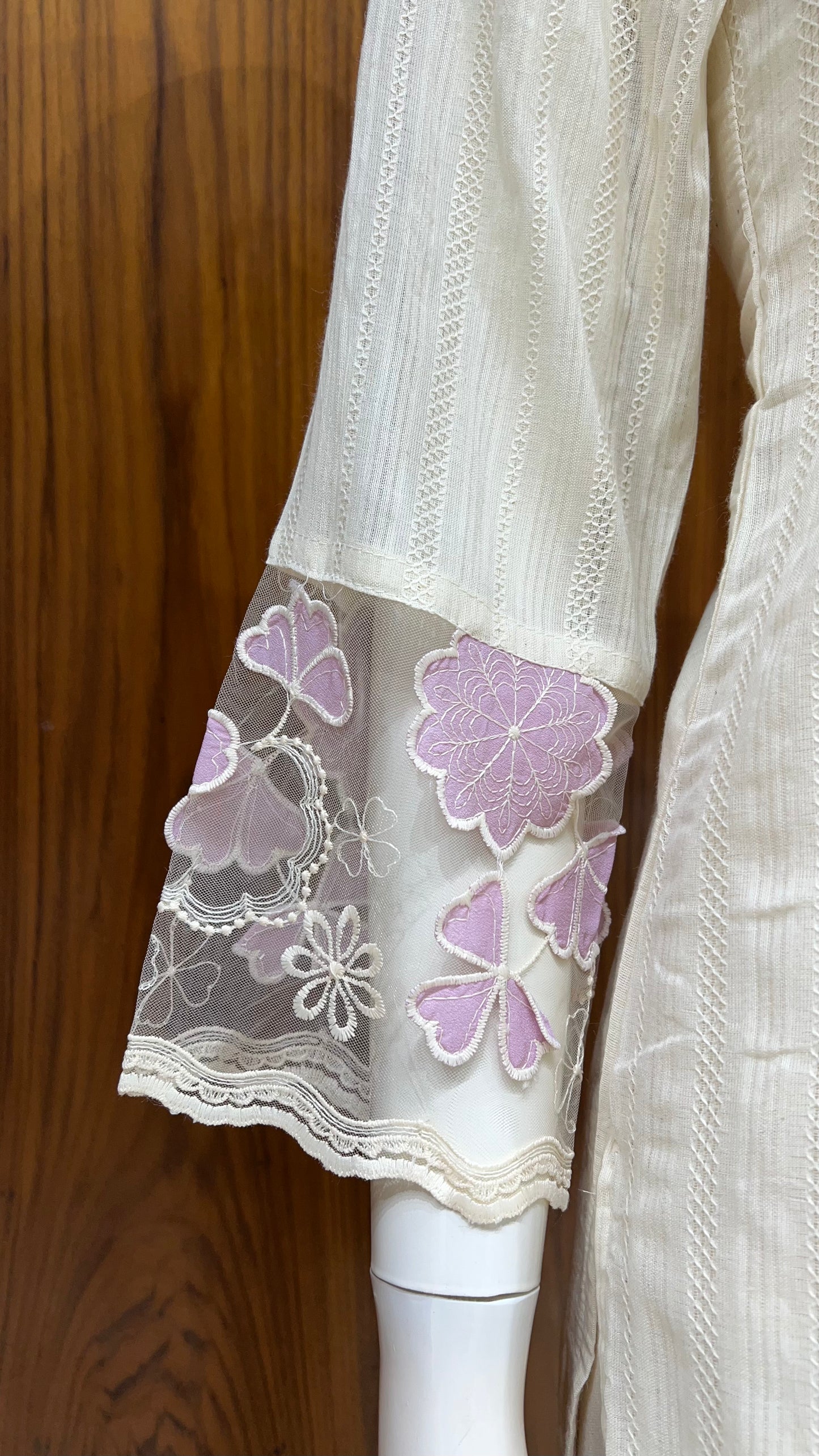"Lilac Bloom" - Organza Floral Applique Cord Set