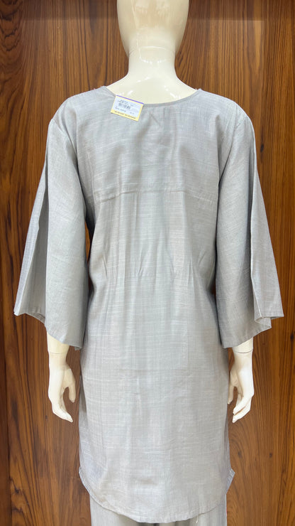 "Serene Lotus" - Grey & Pink Embroidered Co-ord Set