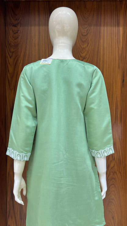 "Sage Bloom" - Floral Applique & Cutwork Co-ord Set