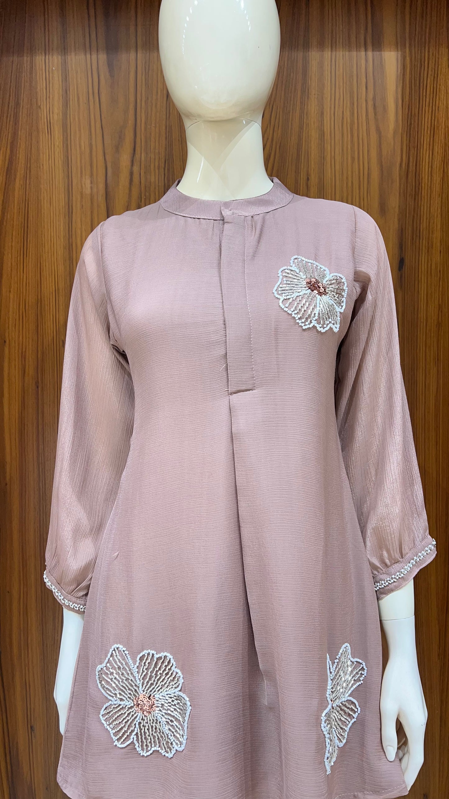 "Mauve Mist" - Beaded Floral Co-ord Set