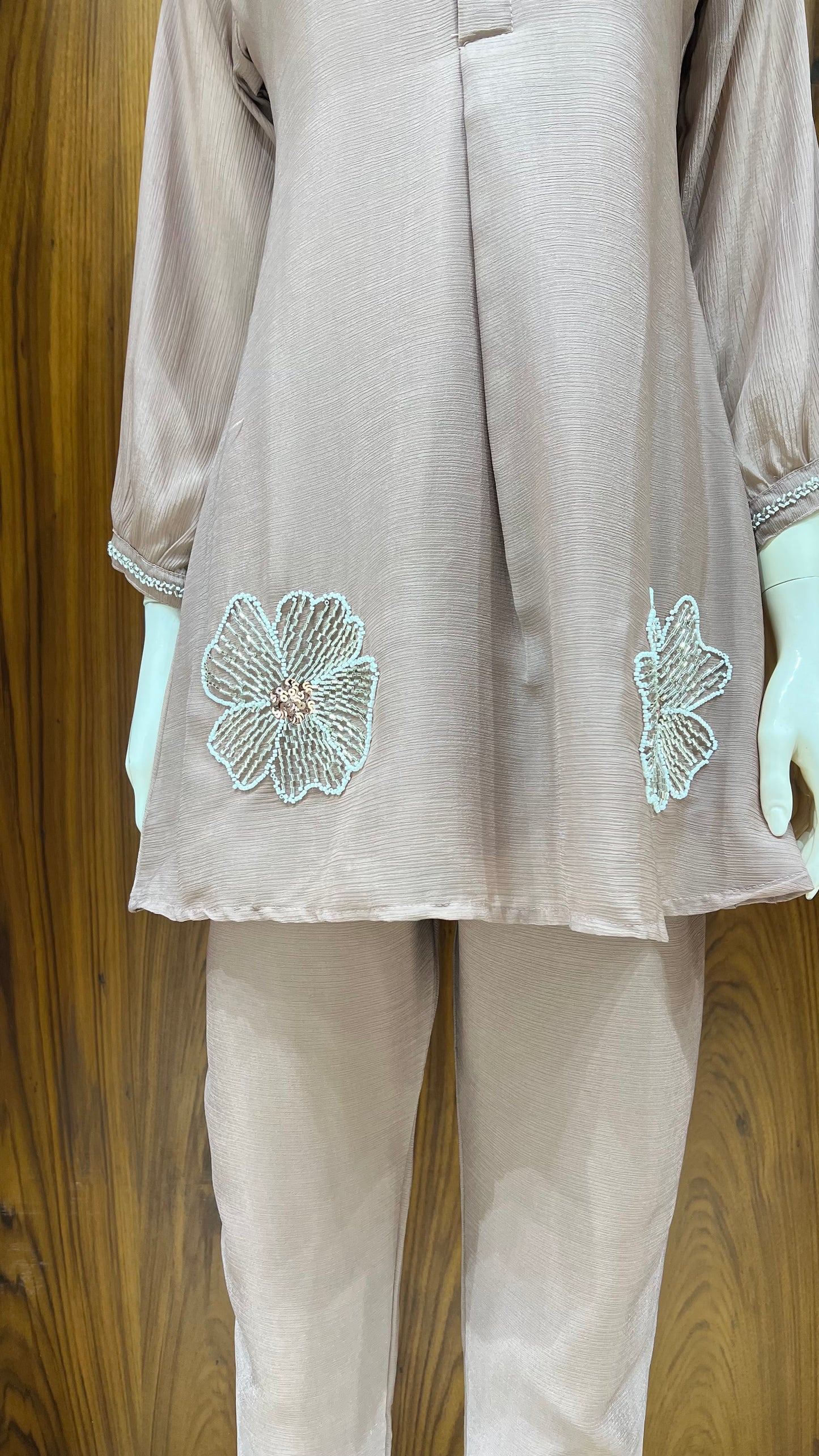 "Mauve Mist" - Beaded Floral Co-ord Set