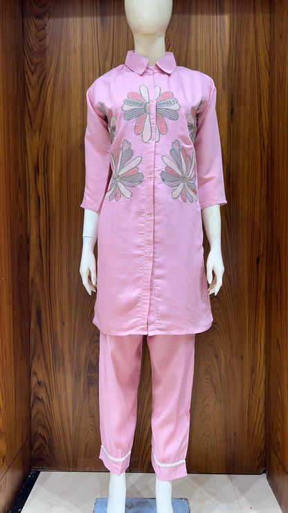 "Artisan Bloom" - Abstract Floral Embroidered Co-ord Set