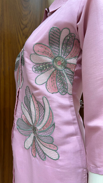 "Artisan Bloom" - Abstract Floral Embroidered Co-ord Set