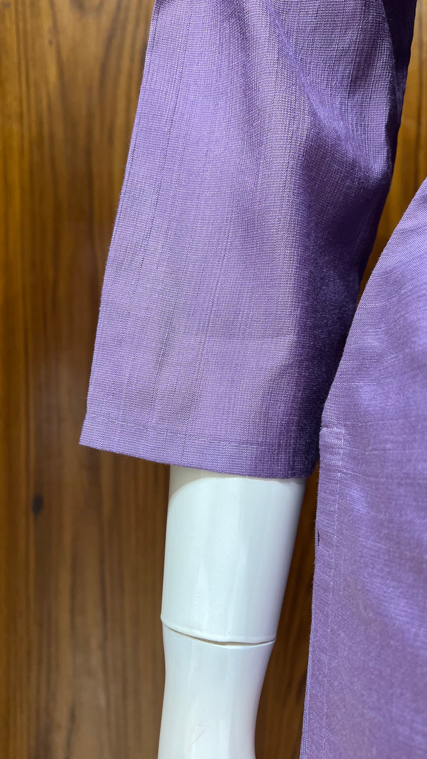 "Lavender Bloom" - Artistically Embroidered Silk Co-ord Set