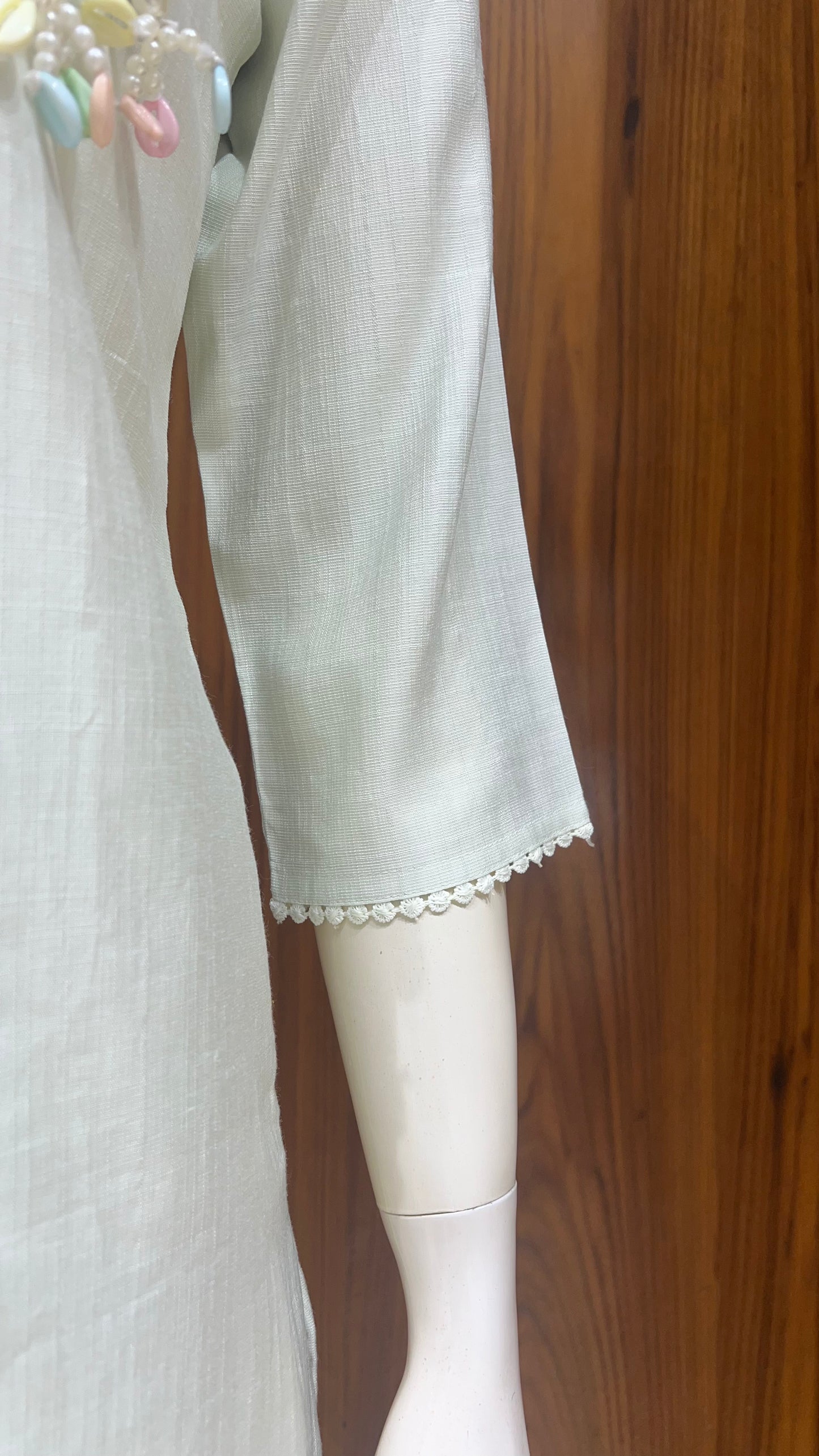 "Mint Mirage" - Mirror Work & Tassel Embellished Cord Set