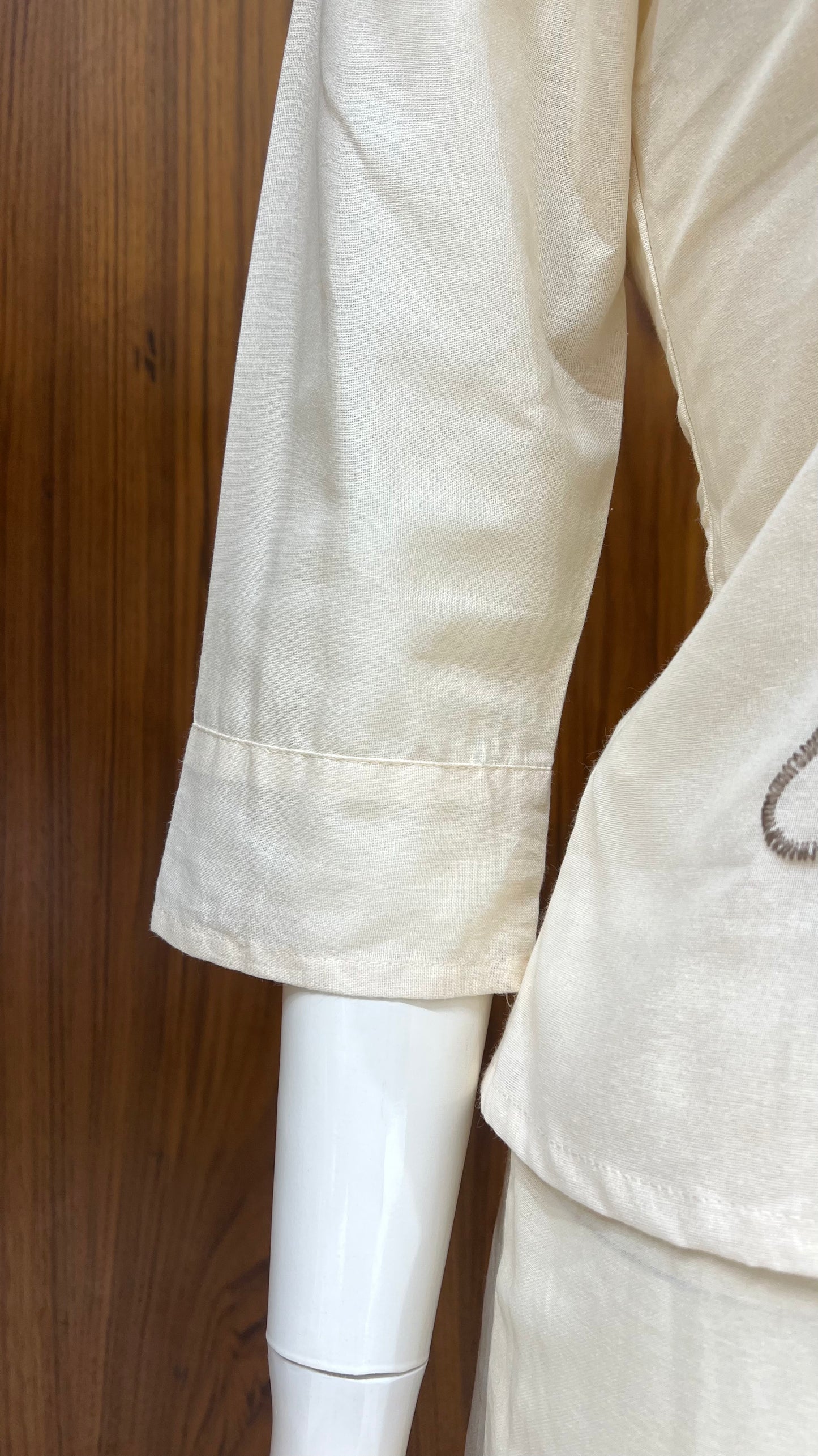 "Earthen Scrolls" - Abstract Embroidered Linen Co-ord Set