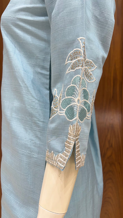 "Serene Sky" - Floral Cutwork Co-ord Set