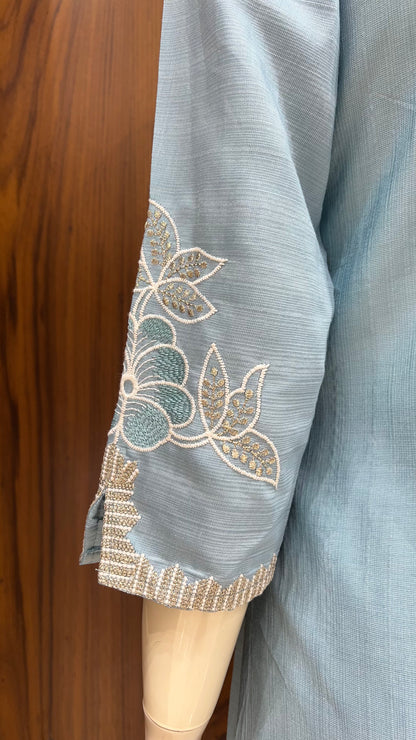 "Serene Sky" - Floral Cutwork Co-ord Set