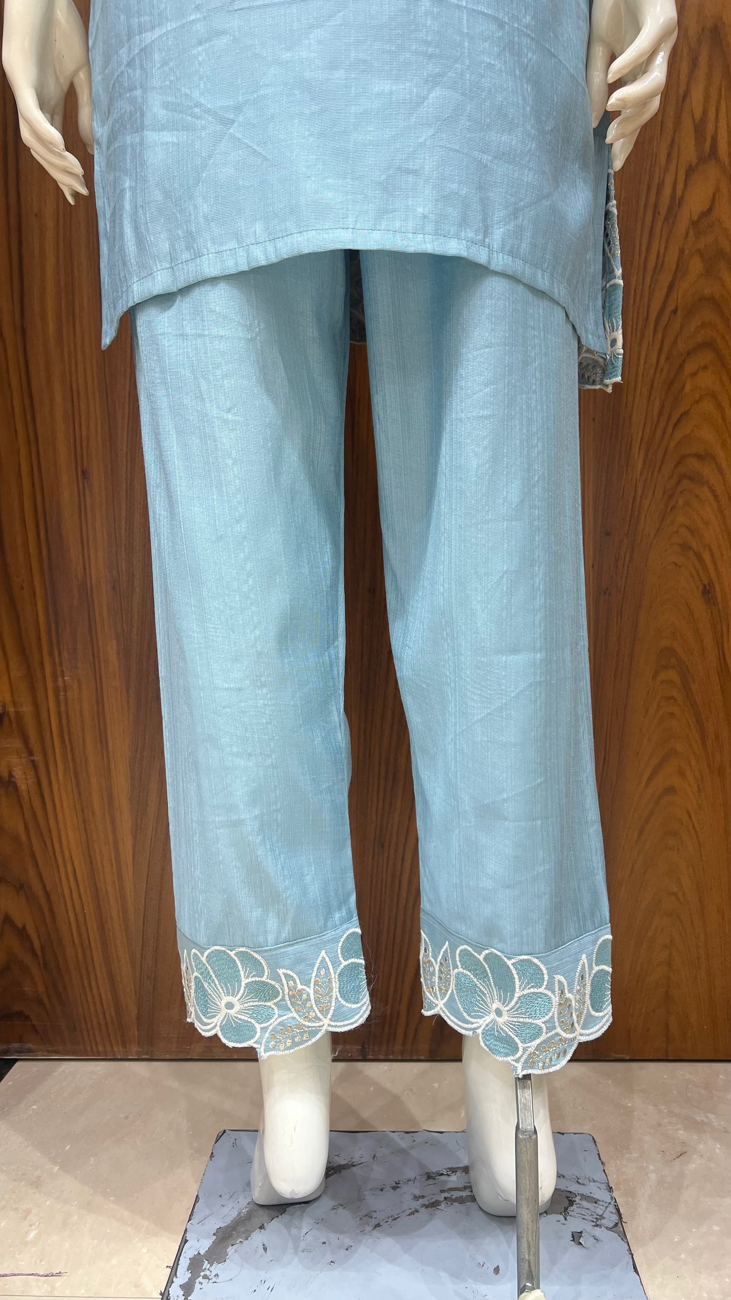 "Serene Sky" - Floral Cutwork Co-ord Set