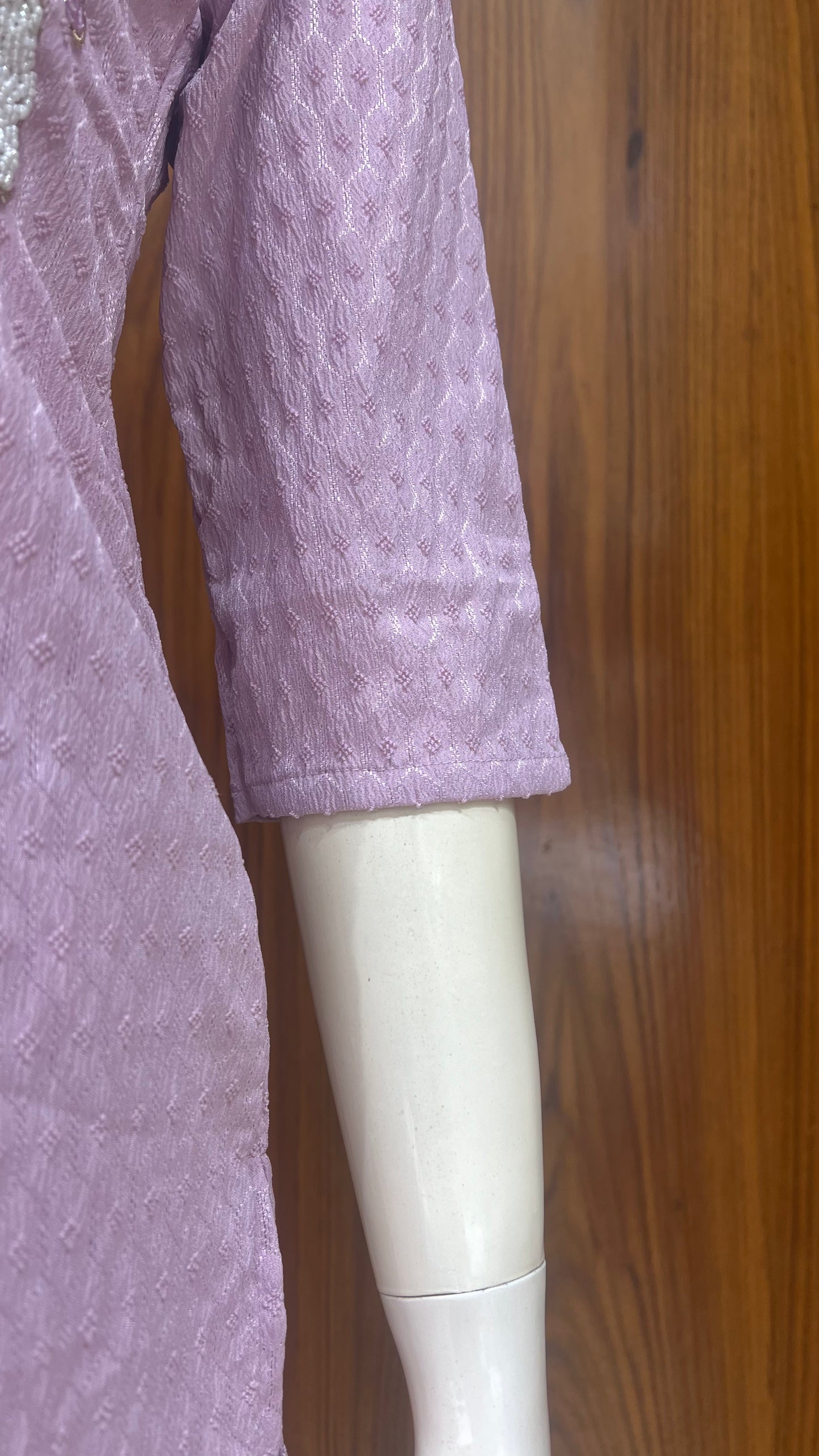 "Lilac Leaf" - Textured & Embroidered Co-ord Set