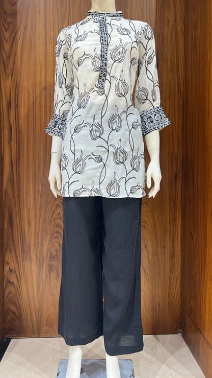 "Graphic Tulip" - Monochrome Printed Co-ord Set