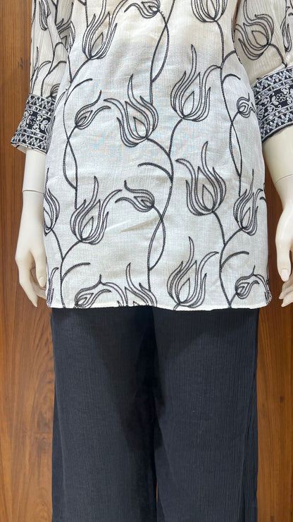 "Graphic Tulip" - Monochrome Printed Co-ord Set