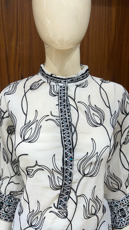 "Graphic Tulip" - Monochrome Printed Co-ord Set